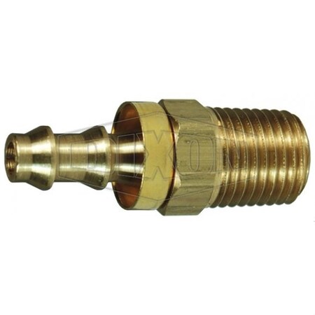 Dixon Hose Barb Fitting with Brass Cap, 1/2-14 x 3/4 in Nominal, MNPT x Push-On Hose Barb End Style, Brass 2721208CBC
